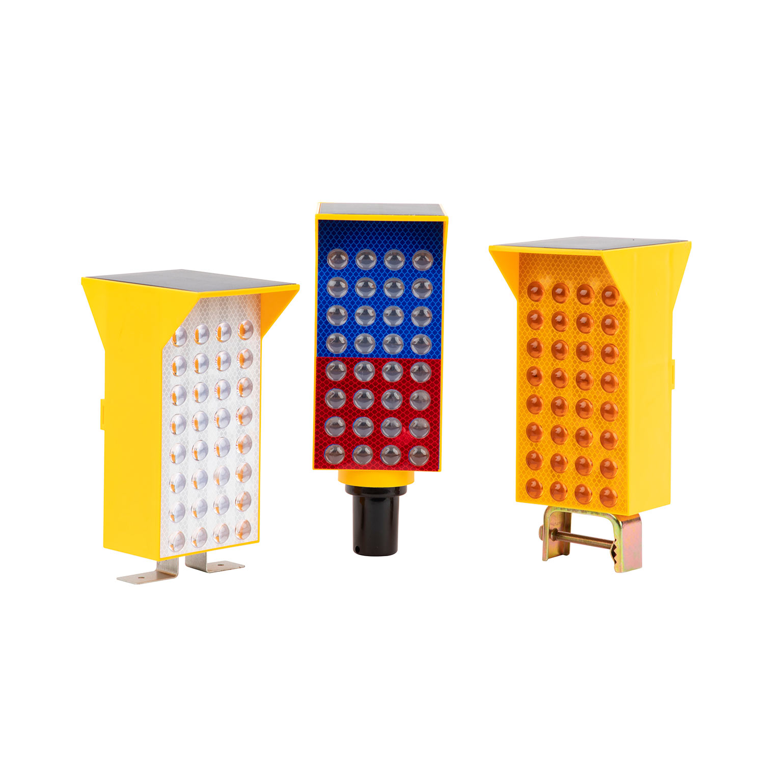 New Solar Warning Light 32 LED Flashes Road Safety Warning Light
